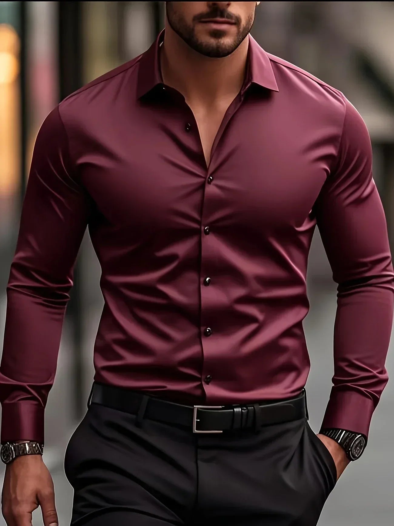Valestra™ | Elegante camicia a maniche lunghe con bottoni