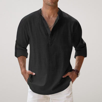 Valestra™ - Camicia Henley in cotone effetto lino