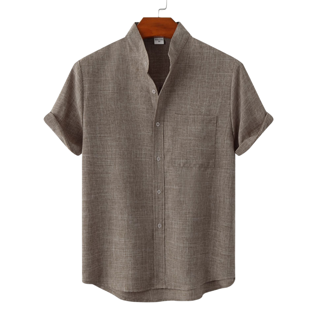 Valestra™ | Camicia in cotone unita con bottoni.