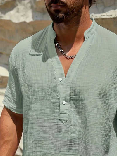 Valestra | Camicia estiva elegante con collo alto