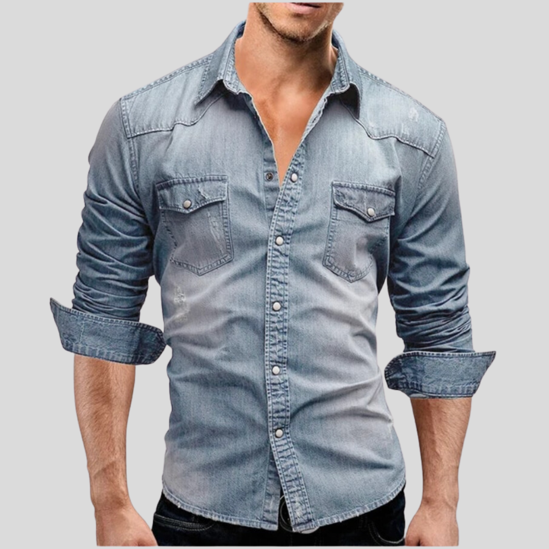 Valestra | Camicia in denim dallo stile moderno
