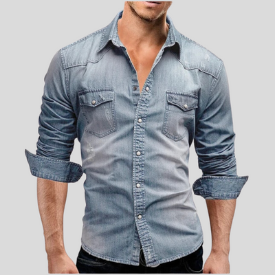 Valestra | Camicia in denim dallo stile moderno