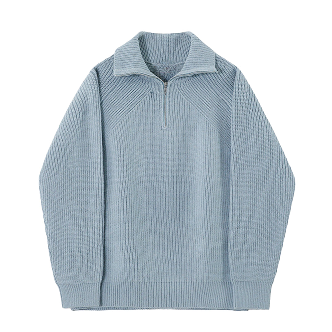 Valestra  Pullover Azure a quarti di zip.