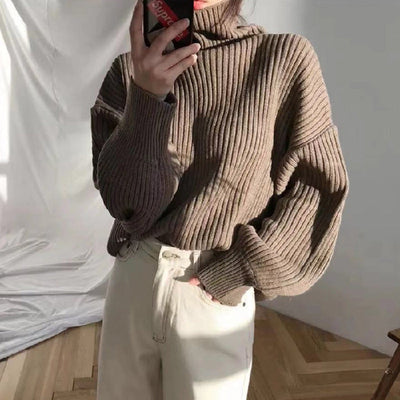 Valestra™ | Pullover di lusso con colletto alto e maniche a palloncino