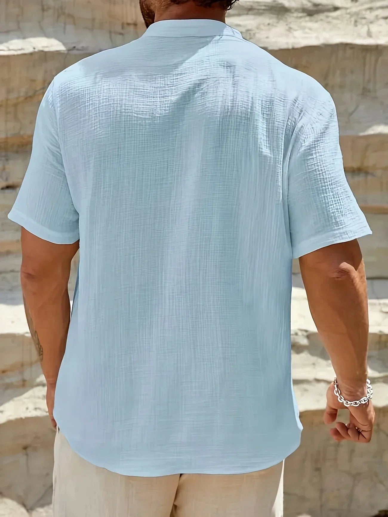 Valestra | Camicia estiva elegante con collo alto