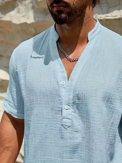 Valestra | Camicia estiva elegante con collo alto
