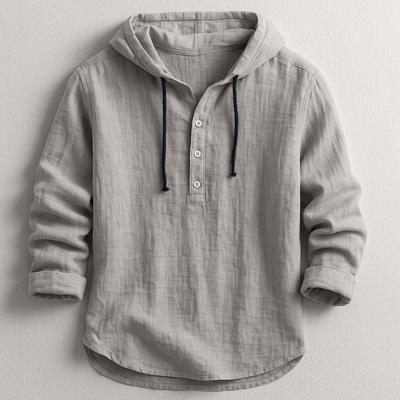 Herre Skjorte med Hætte – Casual Langærmet Hoodie-skjorte i Linnedlook | Fås i 6 farver