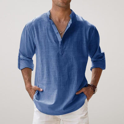 Valestra™ - Camicia Henley in cotone effetto lino