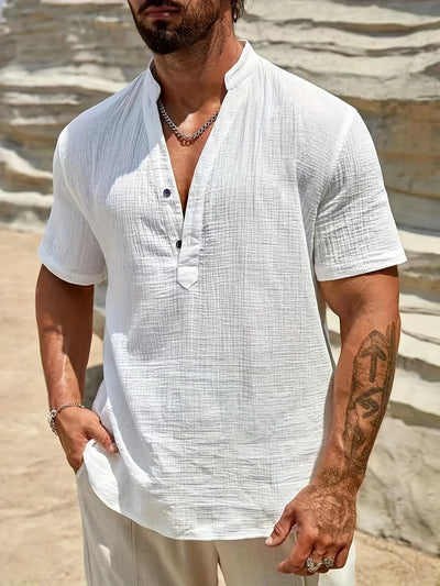 Valestra | Camicia estiva elegante con collo alto