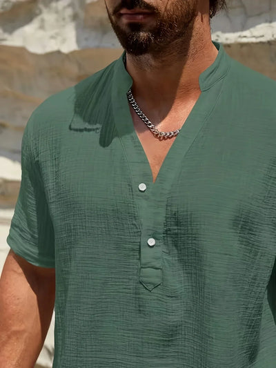 Valestra | Camicia estiva elegante con collo alto