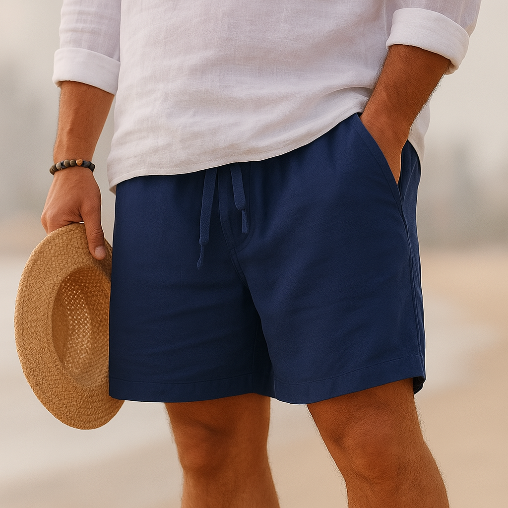 Valestra | Pantaloni corti eleganti in lino con vita elastica