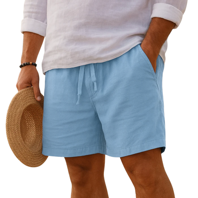 Valestra | Pantaloni corti eleganti in lino con vita elastica