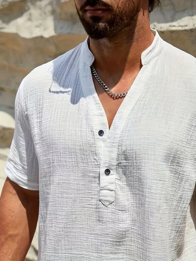 Valestra | Camicia estiva elegante con collo alto