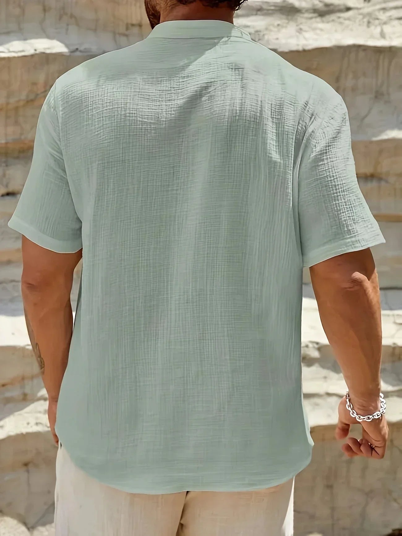 Valestra | Camicia estiva elegante con collo alto