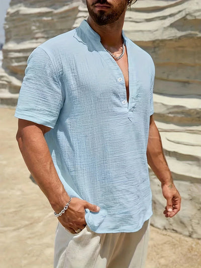 Valestra | Camicia estiva elegante con collo alto