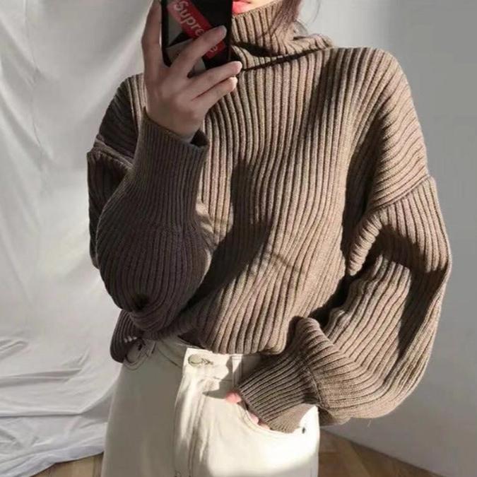 Valestra™ | Pullover di lusso con colletto alto e maniche a palloncino