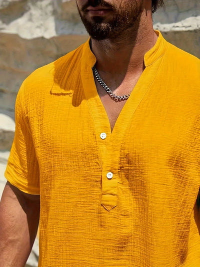 Valestra | Camicia estiva elegante con collo alto