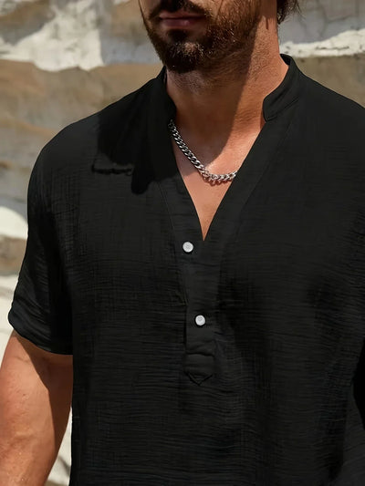 Valestra | Camicia estiva elegante con collo alto