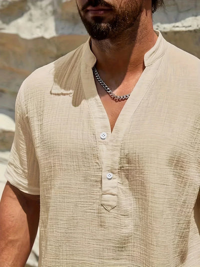 Valestra | Camicia estiva elegante con collo alto