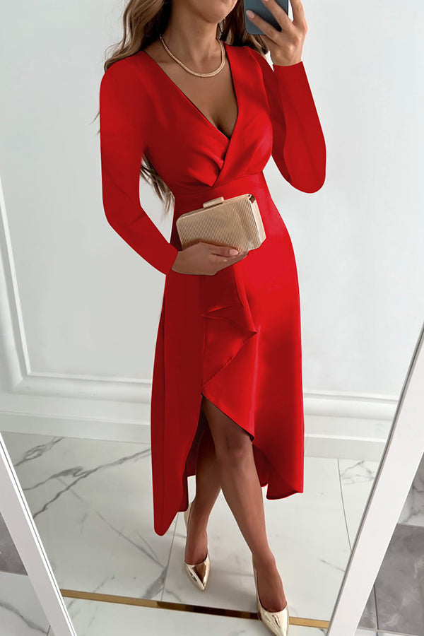Valestra | Long Sleeve Midi Dress