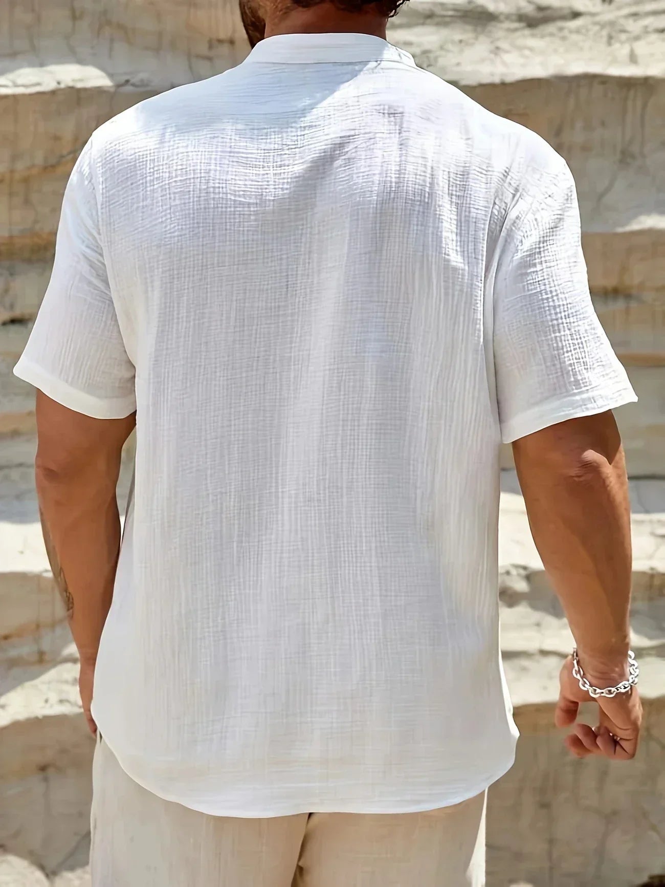 Valestra | Camicia estiva elegante con collo alto