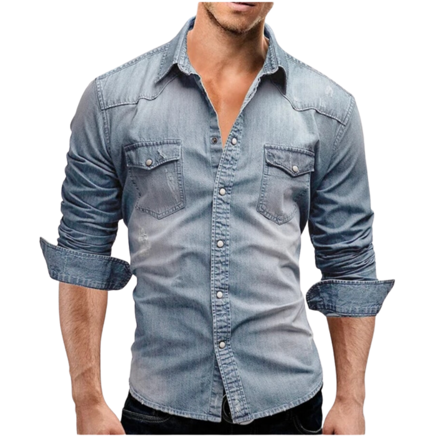 Valestra | Camicia in denim dallo stile moderno