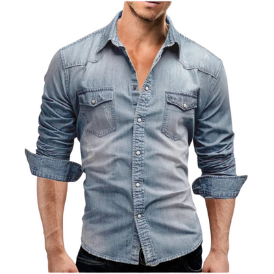Valestra | Camicia in denim dallo stile moderno