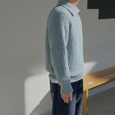 Valestra  Pullover Azure a quarti di zip.